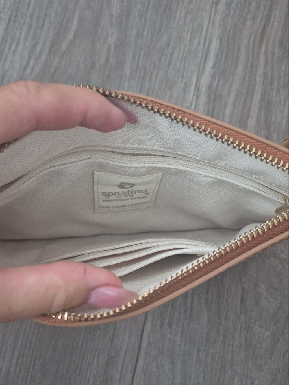 Spartina 449 Woven Straw and Leather Wristlet Clutch in Tan - Picture 3 of 4